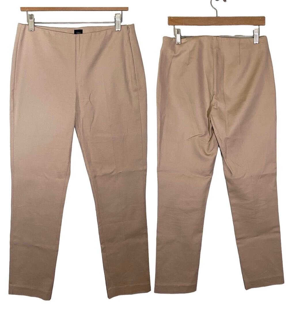 Saks Fifth Avenue Tan Ankle Straight Leg Pants Size 4 X 29.5 Office Basic